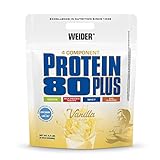 Weider Protein 80 Plus Eiweißpulver, Vanille, Low-Carb, Mehrkomponenten Casein Whey Mix für Proteinshakes, 2kg*