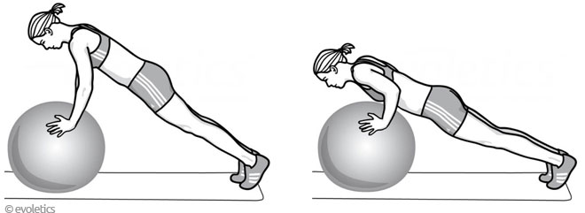 Gymnastikball-Übung - Push-Ups